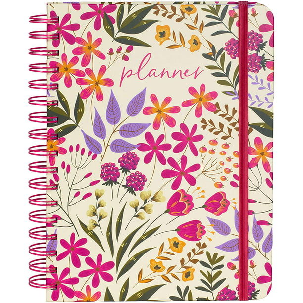 Laminated Weekly Planner Pink And Blue Flowers 23
